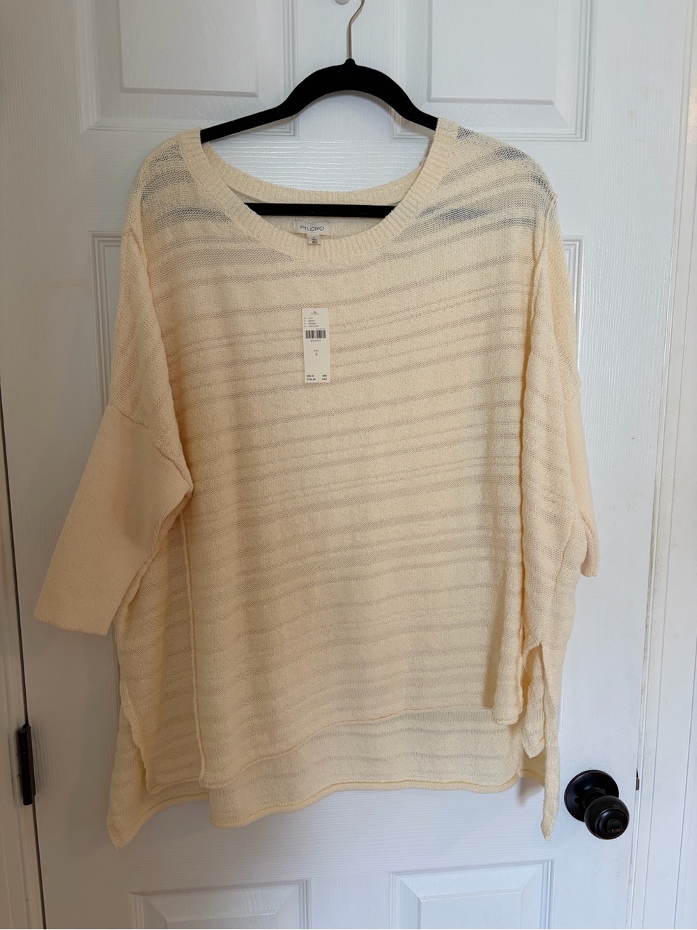 NWT Anthropologie Pilcro Cream ivory Size S Oversized Sweater Tunic women’s